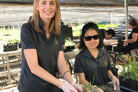 RAC's Janelle and woman at Trillion Trees corporate volunteering day