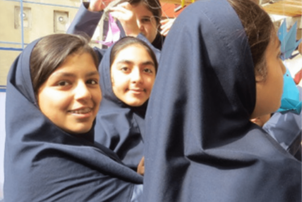 Middle school students at the Rah-e-Roshd facilities young female students